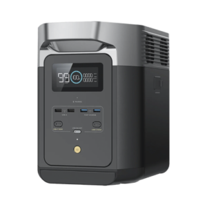 EcoFlow DELTA 2 MAX | Estación de Energía Portátil 2048Wh Litio LFP / 6 AC 2400 W (Max. 3400W) / 2 USB-C 100W / Capacidad para Aumentar Respaldo / Soporta Cargador de Coche 10A a 12.6V / Conectividad WiFi y Bluetooth (App) / Carga Sol